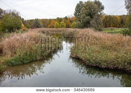 Autumnal View From Lake Cospudener See A Former Brown Coal Opencast Mine In The South Of Leipzig In 