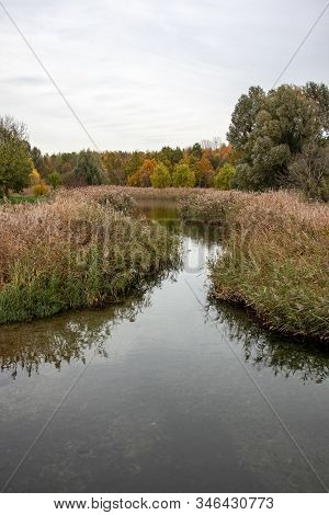 Autumnal View From Lake Cospudener See A Former Brown Coal Opencast Mine In The South Of Leipzig In 
