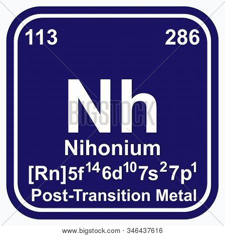 Nihonium Periodic Table Of The Elements Vector Illustration Eps 10.