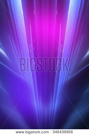 Ultraviolet Abstract Light. Diode Tape, Light Line. Violet And Pink Gradient. Modern Background, Neo
