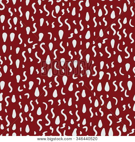 Vector Repeat Seamless Pattern With Abstract Dots And Line.white And Red Colors. Can Be Used For Hol