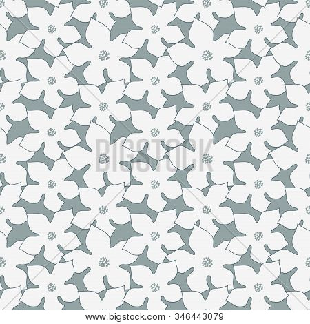 Cute Vector Floral Seamless Pattern With Blue Zucchini Flowers. Image For Printing On Paper, Wallpap