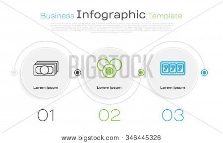 Set Line Stacks Paper Money Cash, Billiard Pool Snooker 8 Ball And Slot Machine With Lucky Sevens Ja