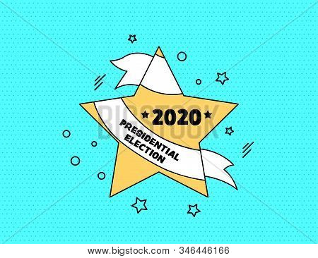 Vote 2020 Memphis Style Banner Pop Art Design