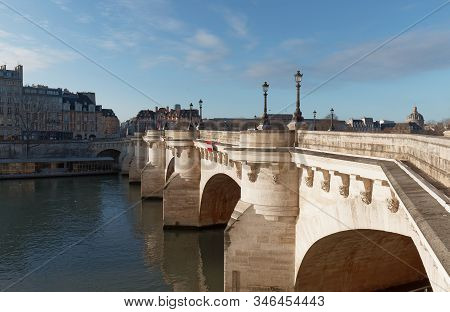 The Pont Neuf -new Bridge And Seine River, Paris, France.