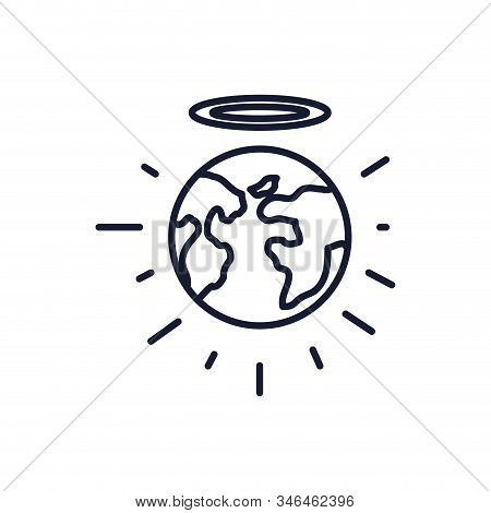 World Sphere With Aura Design, Planet Continent Earth Globe Ocen Sea Universe Science And Map Theme 