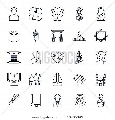 Icon Set Of World Religious World Symbols Design, Religion Culture Belief Faith God Spiritual Medita