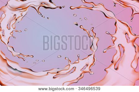 Illustration Of A Background With Water Splashes. The Circulation Of Fluid. A 3d Vector.