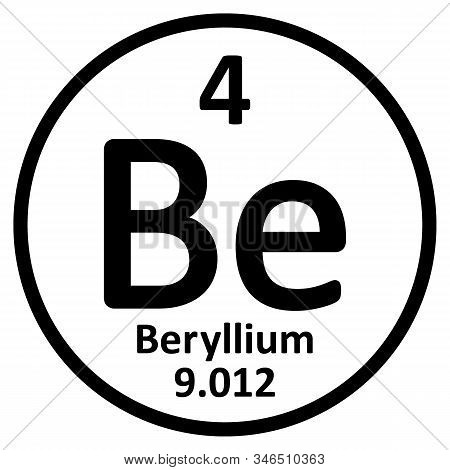 Periodic Table Element Beryllium Icon On White Background. Vector Illustration.