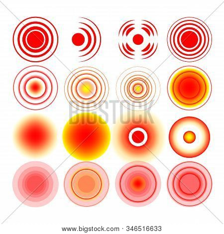 Throat Pain Circle Or Localization Mark Set Vector
