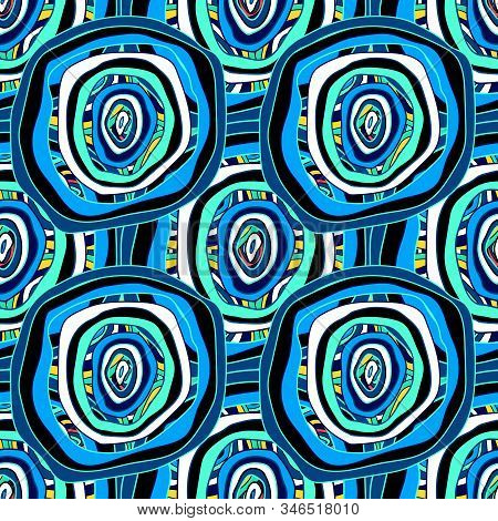 Abstract Seamless Background-vector Illustration. Bright Colored Circles Are Drawn By Hand.