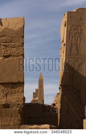 Ancient Ruins Of The Karnak Temple In Luxor (thebes), Egypt. The Largest Temple Complex Of Antiquity