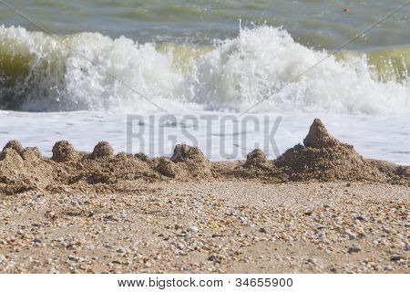 Castelo de areia na praia
