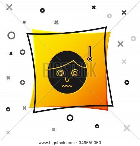 Black High Human Body Temperature Or Get Fever Icon Isolated On White Background. Disease, Cold, Flu