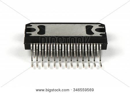 New Microchip Low Frequency Amplifier Ulf Isolated On A White Background. High Resolution Photo. Ful