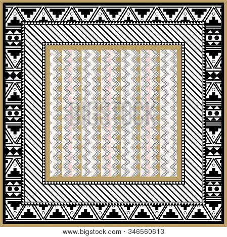 Triangle Retro Pattern For Scarf Design Abstract Pattern-vector Illustration. Hijab Pattern In The F