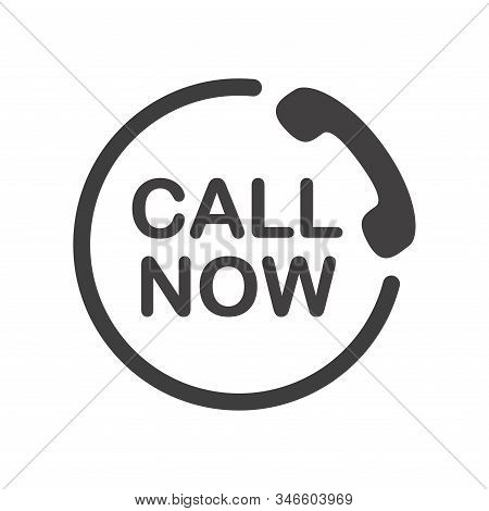 Call Now Icon. Attendance Number Symbol. Black Sign On White Background.