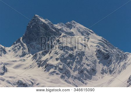Natural Monument El Morado. Close Up Of The Mountain El Morado, In Cajón Del Maipo, Central Andes Of