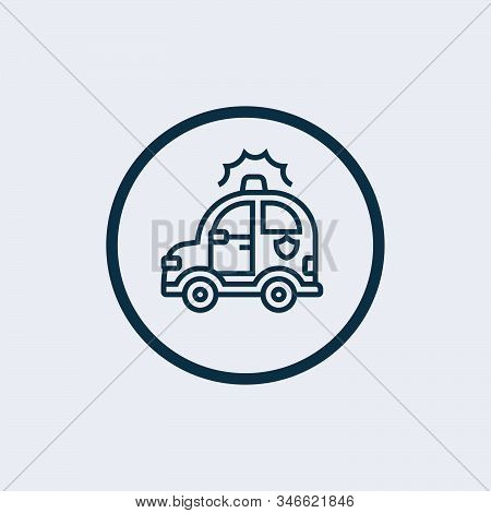 Police Car Icon Isolated On White Background. Police Car Icon Simple Sign. Police Car Icon Trendy An