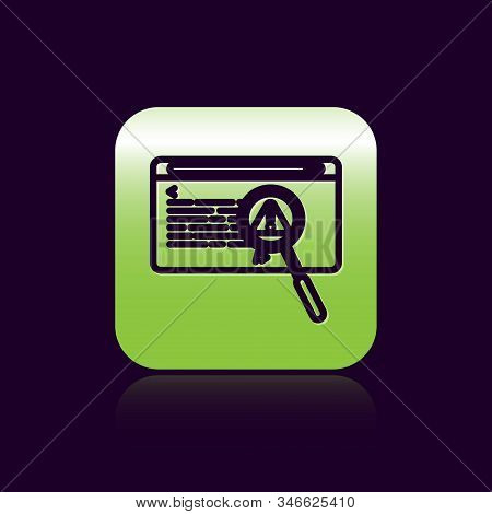 Black Line System Bug Concept Icon Isolated On Black Background. Code Bug Concept. Bug In The System