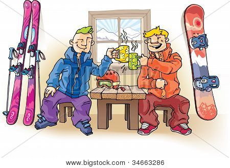 Skidåkare och snowboardåkare