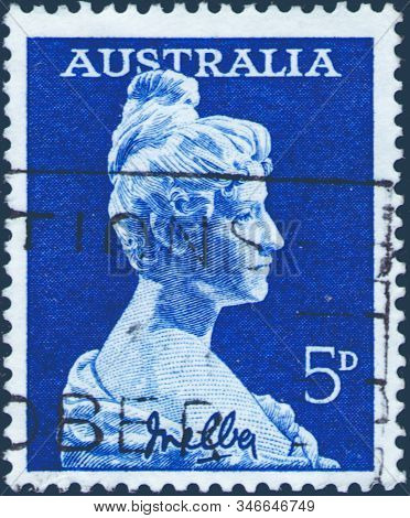 Saint Petersburg, Russia - January 21, 2020: Postage Stamp Printed In Australia With A Portrait Of M