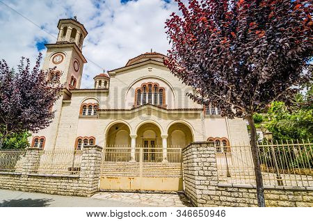Berat, Albania - July 31, 2014. Saint Demetrius Cathedral, Originally Katedralja Orthodhokse 