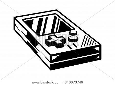 Old School Vintage Gamepad For Play Retro Video Game Gamer Arcade. Custom Design Vector Isometric Il