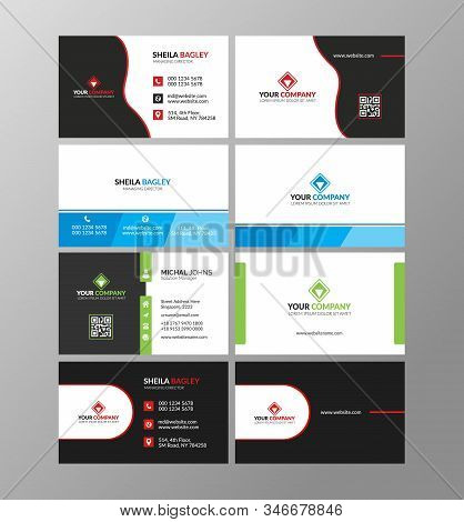 Corporate Business Card Or Visiting Card Design In Front And Back