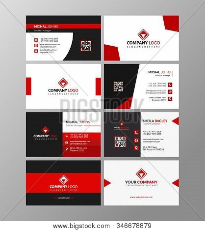 Set Of 4 Modern Themed Business Card Templates