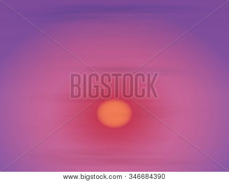 Pink Sky With Clouds Against A Low Sun. Frosty Haze At Dawn. Sunset In The Spring.
