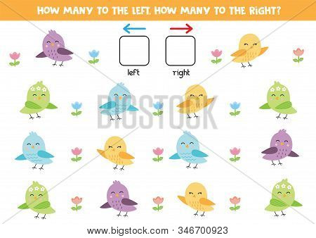 Left Or Right. How Many Bird Go To The Right And To The Left.