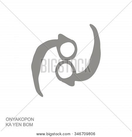 Vector Monochrome Icon With Adinkra Symbol Onyakopon Ka Yen Bom