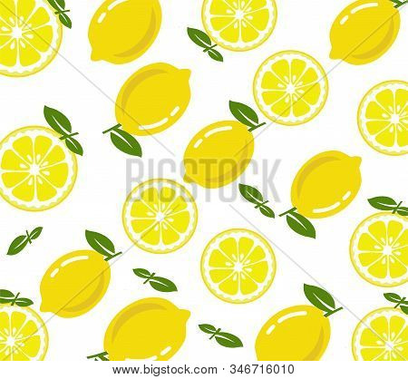 Lemon Seamless Pattern Backgrounds Design Vector Stock