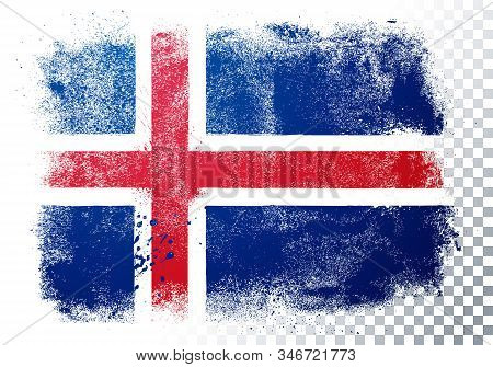 Vector Illustration Distressed Grunge Flag Of Iceland