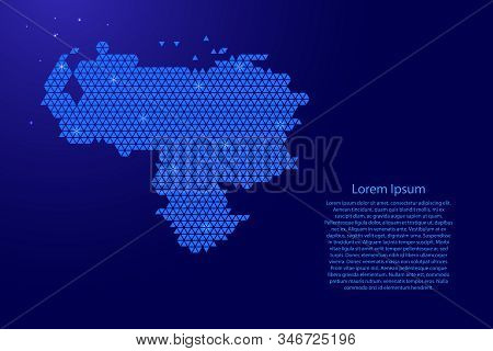Venezuela Map Abstract Schematic From Blue Triangles Repeating Pattern Geometric Background With Nod