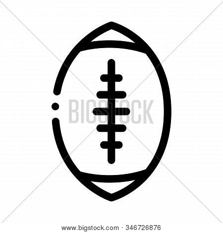 Rugby Ball Icon Vector. Outline Rugby Ball Sign. Isolated Contour Symbol Illustration