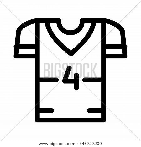 T-shirt With Number 4 Icon Vector. Outline T-shirt With Number 4 Sign. Isolated Contour Symbol Illus
