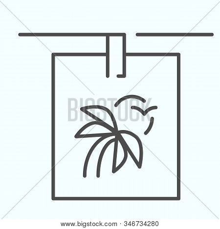 Hanging Photo Thin Line Icon. Clipping Photo Vector Illustration Isolated On White. Photo Of Flower 