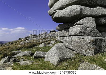 The Cheesewring, A Spectacular Granite Tor On Bodmin Moor In Cornwall Near The Village Of Minions.