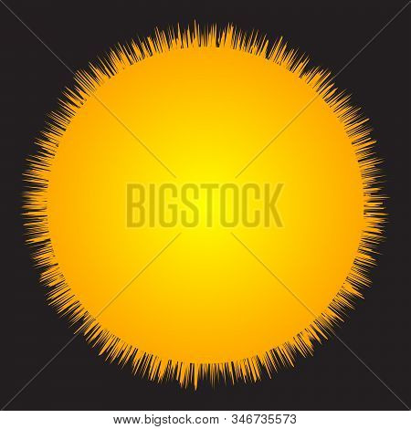 A Golden Abstract Explosive Backgropund With A Black Border