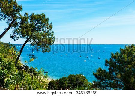 View Of The Basin Of Arcachon In Summer Under The Sun