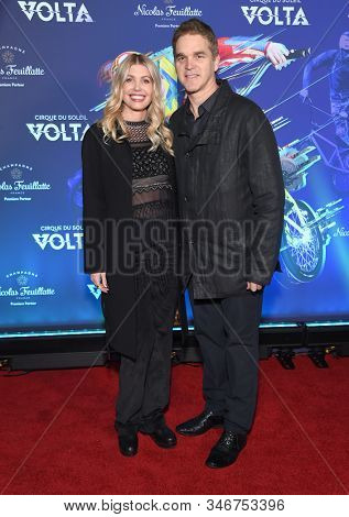 LOS ANGELES - JAN 21:  Luc Robitaille and Stacey Toten arrives for the Cirque du Soleil's VOLTA Los Angeles Premier on January 21, 2020 in Los Angeles, CA                