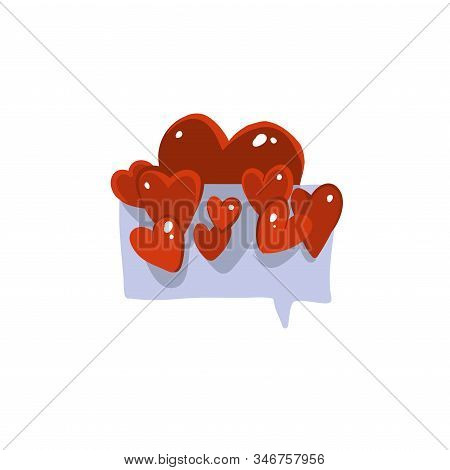 Hand Drawn Vector Stock Abstract Graphic Valentines Day Flat Illustration Speech Bubble With Love Me