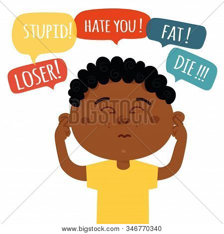 Social And Cyber In School Bullying Concept.