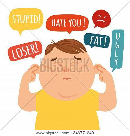 Social And Cyber Bullying In School Concept.