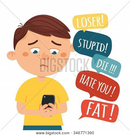 Social And Cyber Bullying In School Concept.
