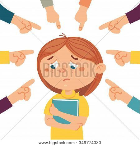 Social And Cyber Bullying In School Concept.