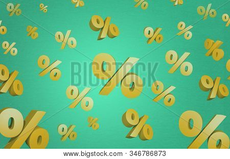Discount Sale Percent 3d Illustration Sparkle Background