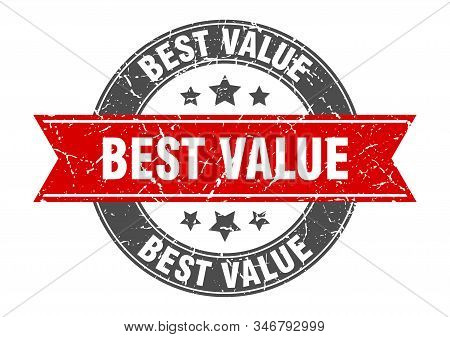 Best Value Round Stamp With Red Ribbon. Best Value